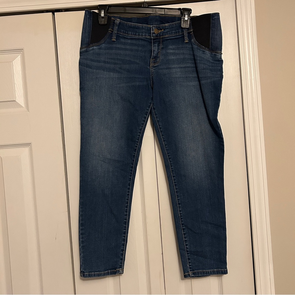 Isabel Maternity from Target Skinny Crop Denim Blue Jean Size 10 - Stretch Panel
